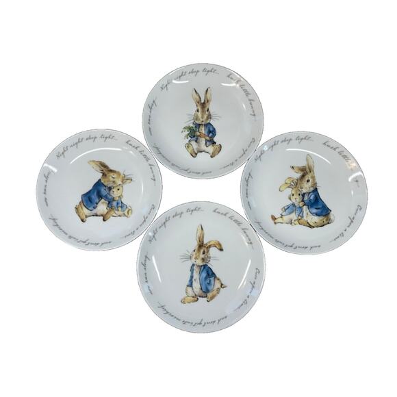 Beatrix Potter PETER RABBIT Easter Bunny Porcelain Appetizer Plates (4) New - Picture 11 of 11